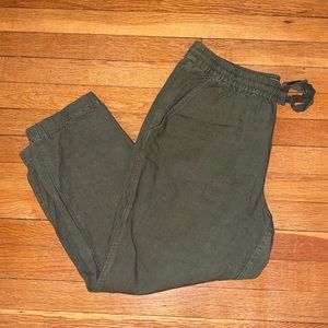 Green jogger style pants